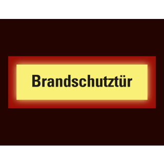 Permalight Power Feuerwehrschild: Brandschutztür, Folie selbstklebend lang nachleuchtend, 210 x 74 mm