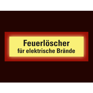 Permalight Power Feuerwehrschild: Feuerlöscher für elektrische Brände, Folie selbstklebend lang nachleuchtend, 210 x 74 mm