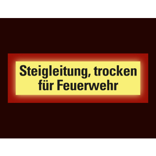 Permalight Power Feuerwehrschild: Steigleitung, trocken für Feuerwehr, Folie selbstklebend lang nachleuchtend, 210 x 74 mm