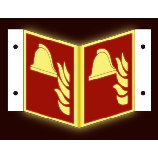 Permalight Power Brandschutz-Nasenschild: Mittel und Geräte zur Brandbekämpfung, Kunststoff lang nachleuchtend, 200 x 200 mm