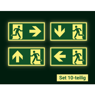 Permalight Power 10-teiliges Rettungsschilder-Set Kunststoff
