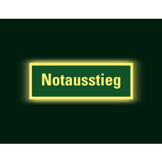 PERMALIGHT power Rettungszeichen: Notauststieg, ASR A2.3, Folie lang nachleuchtend, 297 x 105 mm