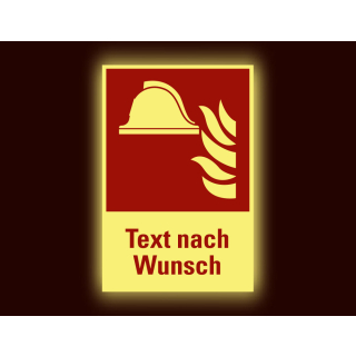 Permalight power Brandschutz-Kombischild: Mittel und Geräte zur Brandbekämpfung, Text nach Wunsch, Kunststoff lang nachleuchtend, 200 x 300 mm