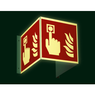 Hauptbild PERMALIGHT® power Schild Brandmelder, 3D-Optik, ASR/ISO, Kunststoff lang nachleuchtend, 200 x 200 mm