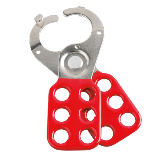 ABUS Hauptschalter-Verriegelung H711,1', 6 Einhängepunkte, Ø 9 mm, rot, Stahl, 118 x 45 x 12mm, 1 Stück