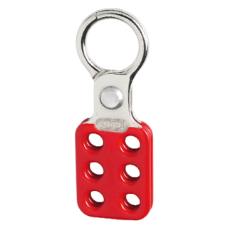 ABUS Multischließklammer H751 (klein), 6 Einhängepunkte, Ø 9 mm, rot, Aluminium, 112 x 40 x 10 mm, 1 Stück