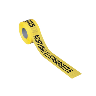 Absperrband: Achtung Elektroarbeiten, gelb, 80 mm breit, 500 m/Rolle