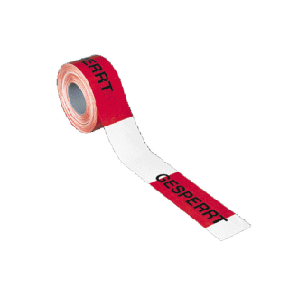 Absperrband: Gesperrt, rot-weiß, 80 mm breit, 500 m/Rolle