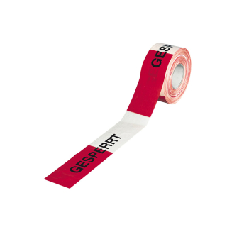 Absperrband: Vorsicht Asbest, mit Symbol, weiß, 80 mm breit, 250 m/Rolle