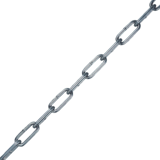 Absperrkette, langgliedrig, Bruchkraft 11 KN, DIN 5685, Edelstahl, Ø 6 mm, 1 m / VE