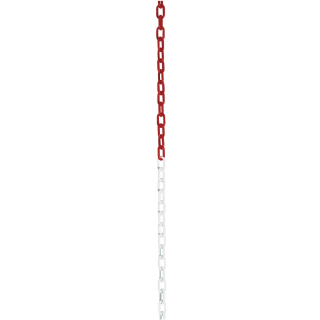 Absperrkette, rot-weiß, Kunststoff, Ø 8 mm, maximal 10 m, 1 m / VE