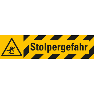Antirutschbelag Stolpergefahr, Rutschhemmung R 10, gelb-schwarz, ASR, DIN EN ISO, DGUV, selbstklebend, 800 mm x 200 mm, 1 Stück