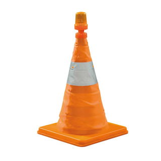 Aufsteckbare Blinkleuchte für Faltleitkegel, orange, 80 g, 45 mm x 160 mm x 45 mm, 1 Stück
