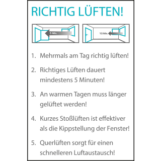 Aushang RICHTIG LÜFTEN!,KU,200x300mm