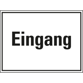 Boden-Hinweisschild: Eingang, R10, weiß-schwarz, Bodenmarkierungsfolie selbstklebend, 400 mm x 300 mm, 1 Stück