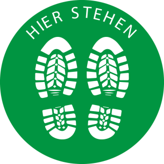 Bodenzeichen Hier stehen,Ø400mm