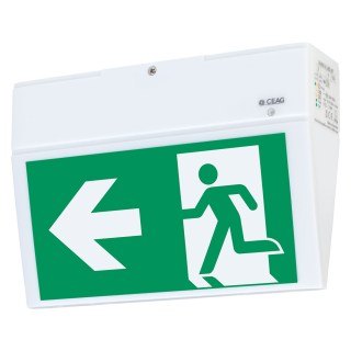 CEAG Sicherheitsleuchte EURO X LED AT, für Wand- und Deckenaufbau, inkl. 3 Rettungszeichen, 230 x 60 x 163 mm
