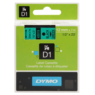 DYMO-Schriftbandkassette, schwarz-grün, 12 mm x 7 m, 1 Stück