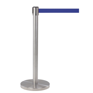 Edelstahl-Gurtpfosten GLA 55, blau, Edelstahl gebürstet, Ø 65 mm, 2,30 m, 1 Stück