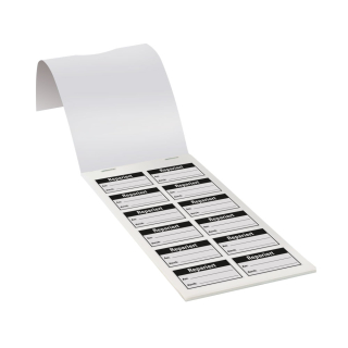 Etikett für Qualitätskontrolle: Repariert, weiß-schwarz, Gewebefolie selbstklebend, 45 mm x 25 mm, 120 St./Heft 