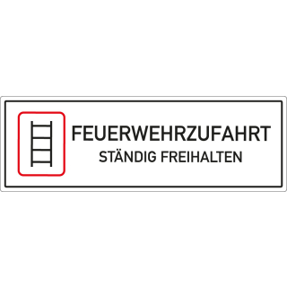Feuerwehr-Hinweisschild: Feuerwehrzufahrt ständig freihalten, DIN 67520, Aluminium RA0, reflektierend, 1000 mm x 333 mm, 1 Stück