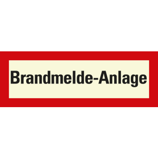 Feuerwehrschild: Brandmelde-Anlage, weiß-rot, DIN 4066, Folie selbstklebend, 297 mm x 105 mm, 1 Stück