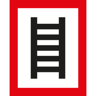 Feuerwehrschild: Stelle zum Anleitern, weiß-rot, DIN 4066, Aluminium, 200 mm x 250 mm, 1 Stück