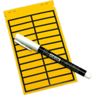Gewebeetiketten, gelb ohne Rand, Gewebefolie, 8 mm x 20 mm, 560 St./Heft