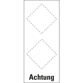 Grundplakette Achtung, für 2 GHS-Piktogramme, Folie selbstklebend, 88 x 168 mm, 1 Stück