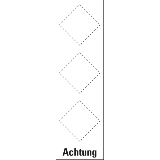 Grundplakette Achtung, für 3 GHS-Piktogramme, Folie selbstklebend, 88 x 247 mm, 1 Stück