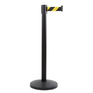 Gurtpfosten, schwarz, Gurt gelb-schwarz, Stahl, Ø 63 mm, 50 mm, 3 m, 1 Stück