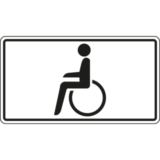 Hinweisschild: Behindertenpiktogramm Verkehrszeichen 1044-10, Aluminium reflektierend, 600 x 330 mm, 1 Stück