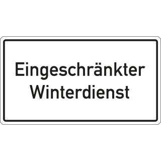 Hinweisschild: Eingeschränkter Winterdienst, Aluminium reflektierend, 600 x 330 mm, 1 Stück