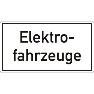 Hinweisschild: Elektrofahrzeuge, Aluminium reflektierend, 600 x 330 mm, 1 Stück