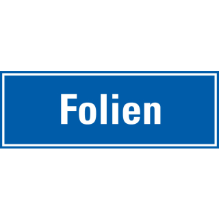 Hinweisschild: Folie, blau-weiß, Folie selbstklebend, 297 x 105 mm, 1 Stück