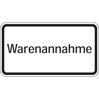 Hinweisschild: Warenannahme, Aluminium reflektierend, 600 x 330 mm, 1 Stück