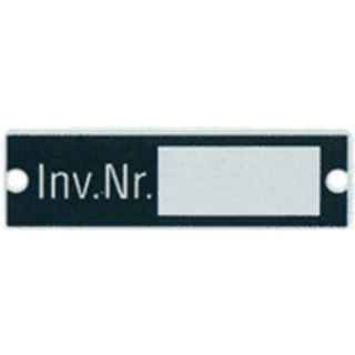 Inventaretikett: Inv. Nr. mit Freifeld, Aluminium eloxiert mit Bohrungen, 50 x 15 mm, 1 Stück