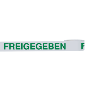 Klebeband Freigegeben, weiß-grün, selbstklebendes Polypropylen mit starkem Acrylatkleber, 50 mm, 66 m / Rolle