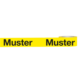 Klebeband Muster, gelb-schwarz, selbstklebendes Polypropylen mit starkem Acrylatkleber, 50 mm, 66 m / Rolle