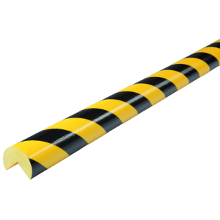 Knuffi Eckschutzprofil Typ A+, selbstklebend/zum Anschrauben, gelb-schwarz, PU-Schaum, 1000 x 60 x 35 mm, 1 Stück