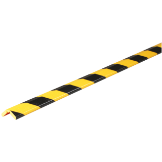 Knuffi Eckschutzprofil Typ W FLEX, selbstklebend/zum Anschrauben, gelb-schwarz, PU-Schaum, 1 m, 1 Stück