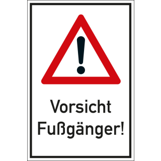 Kombischild Gefahrenstelle, Vorsicht Fußgänger Nr. 101, Aluminium, 400 mm x 600 mm, 1 Stück