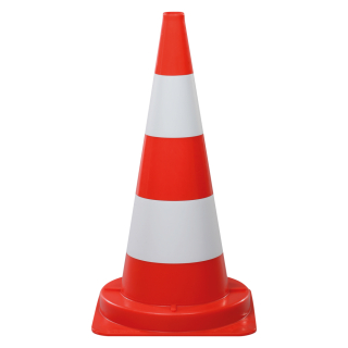 Leitkegel: Leitkegel für den Tageinsatz, rot-weiß tagesleuchtend, PVC, 3,1 kg, 750 mm, 1 Stück
