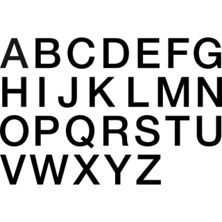 Magnetische Stanzbuchstaben A-Z, schwarz, Magnetfolie, Schrifthöhe 50 mm, 26 St./Verpackungseinheit