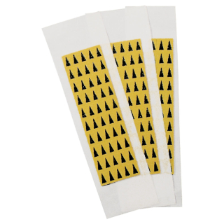 Mini-Richtungspfeil gerade, gelb-schwarz, Gewebefolie, 5 mm x 3 mm, 50 St./Bogen