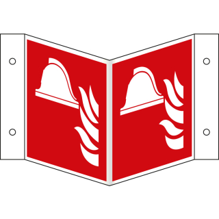 Nasenschild: Brandbekämpfung, rot-weiß, ASR/ISO, Kunststoff, 200 mm x 200 mm, 1 Stück