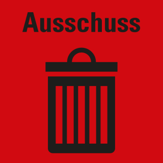 Organisationsetikett: Ausschuss, rot, Haftpapier ablösbar, 17 mm x 17 mm, 500 St./Rolle