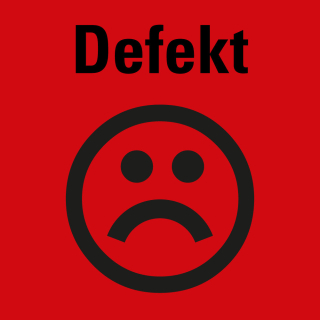 Organisationsetikett: Defekt, rot, Haftpapier ablösbar, 17 mm x 17 mm, 500 St./Rolle