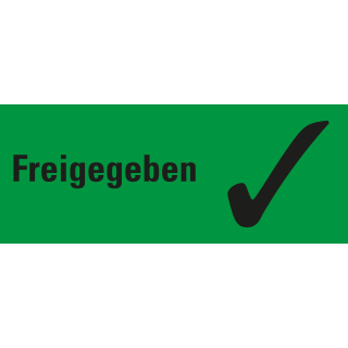 Organisationsetikett: Freigegeben, grün, Papier selbstklebend, 50 mm x 20 mm, 500 St./Rolle