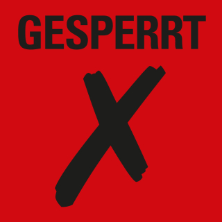 Organisationsetikett: GESPERRT!, rot, ablösbares Haftpapier selbstklebend, 17 mm x 17 mm, 500 St./Rolle